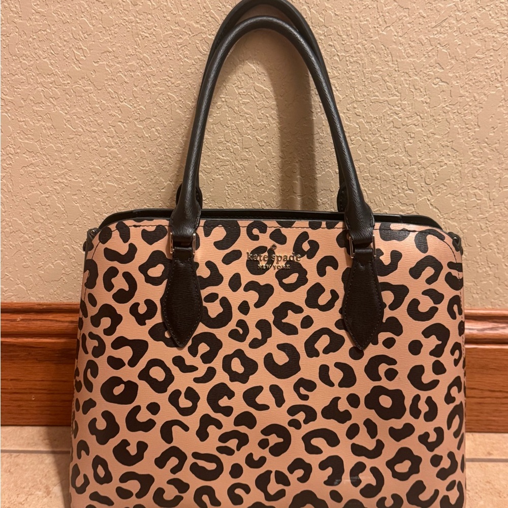 Kate Spade Leopard Print Structured Tote 🐆🖤